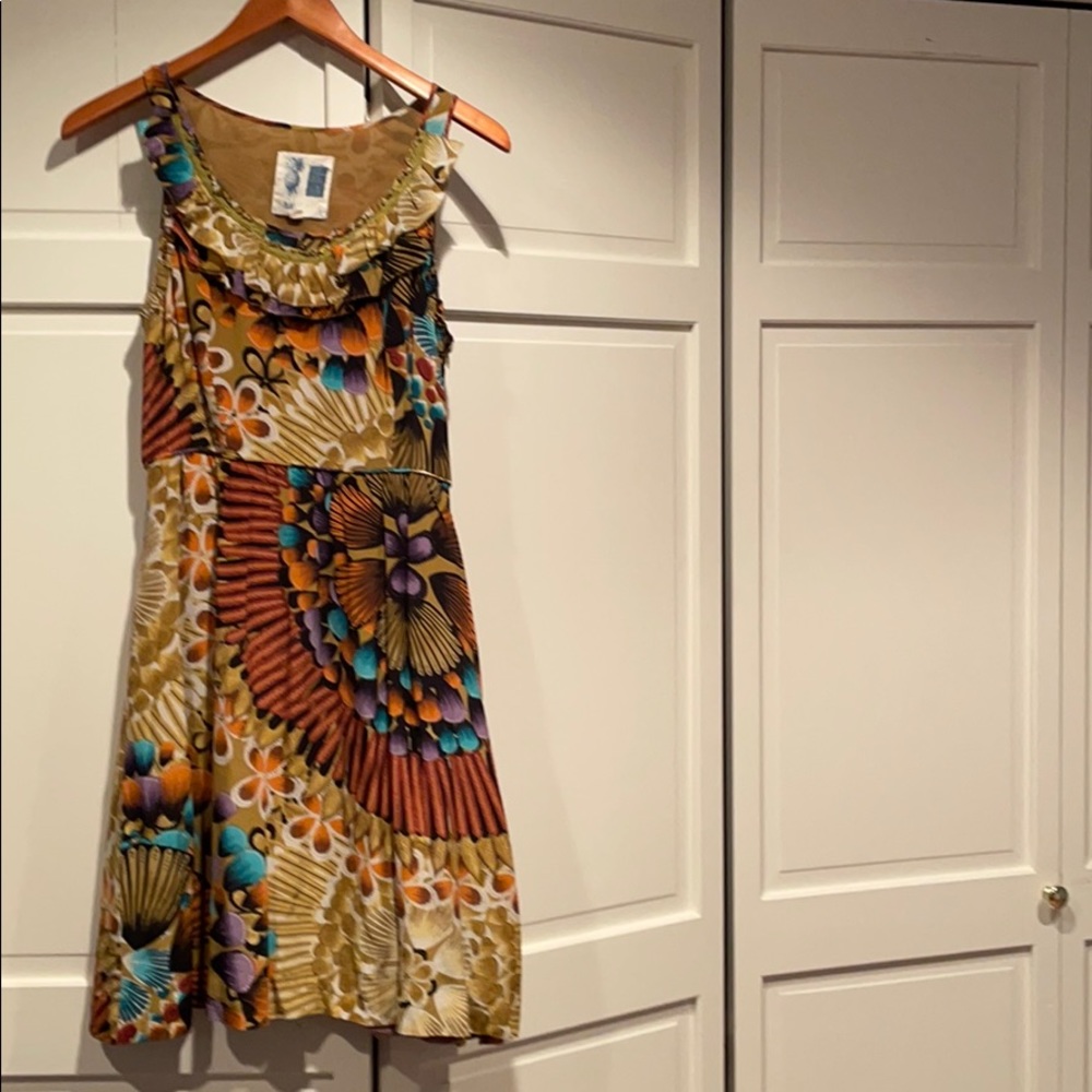 Silk Anthropologie Vibrant Dress
